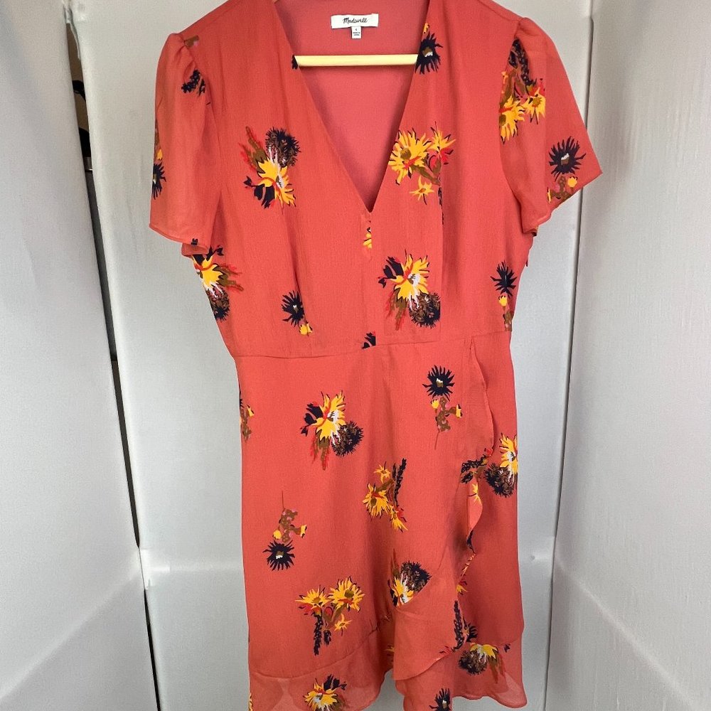 Madewell Posy‎ Cactus Flower Dress Spiced Rose Sz 6 J0296